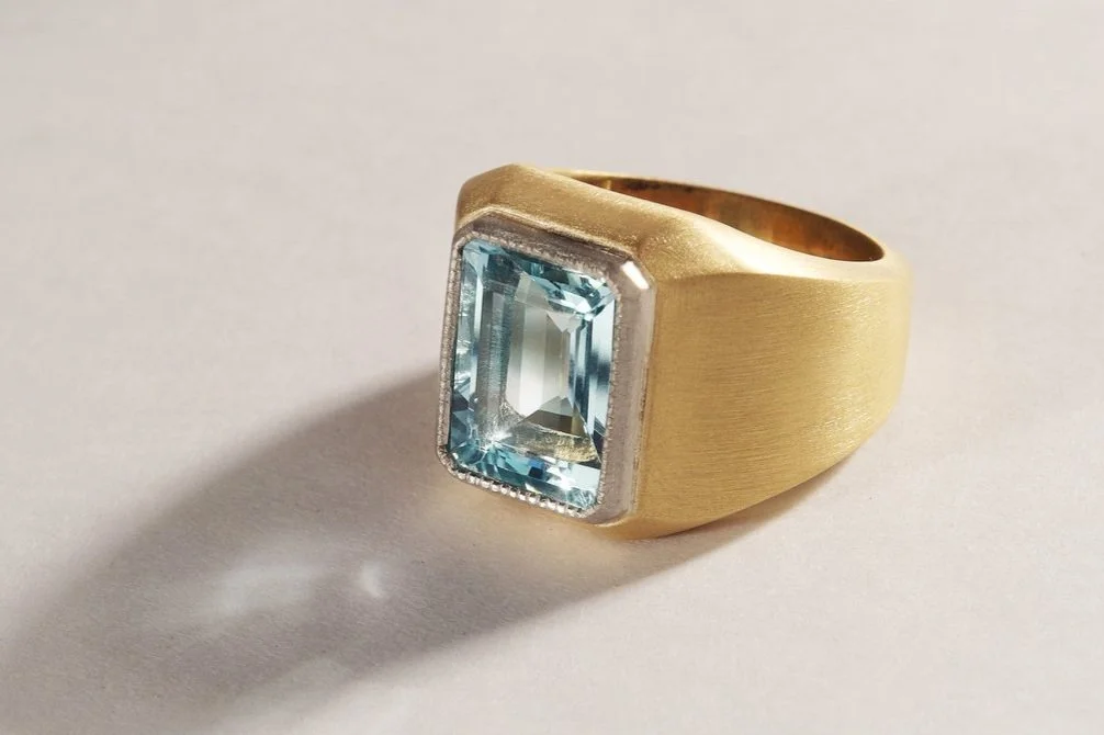 Topaz in 22k yellow/white gold. Custom made.
