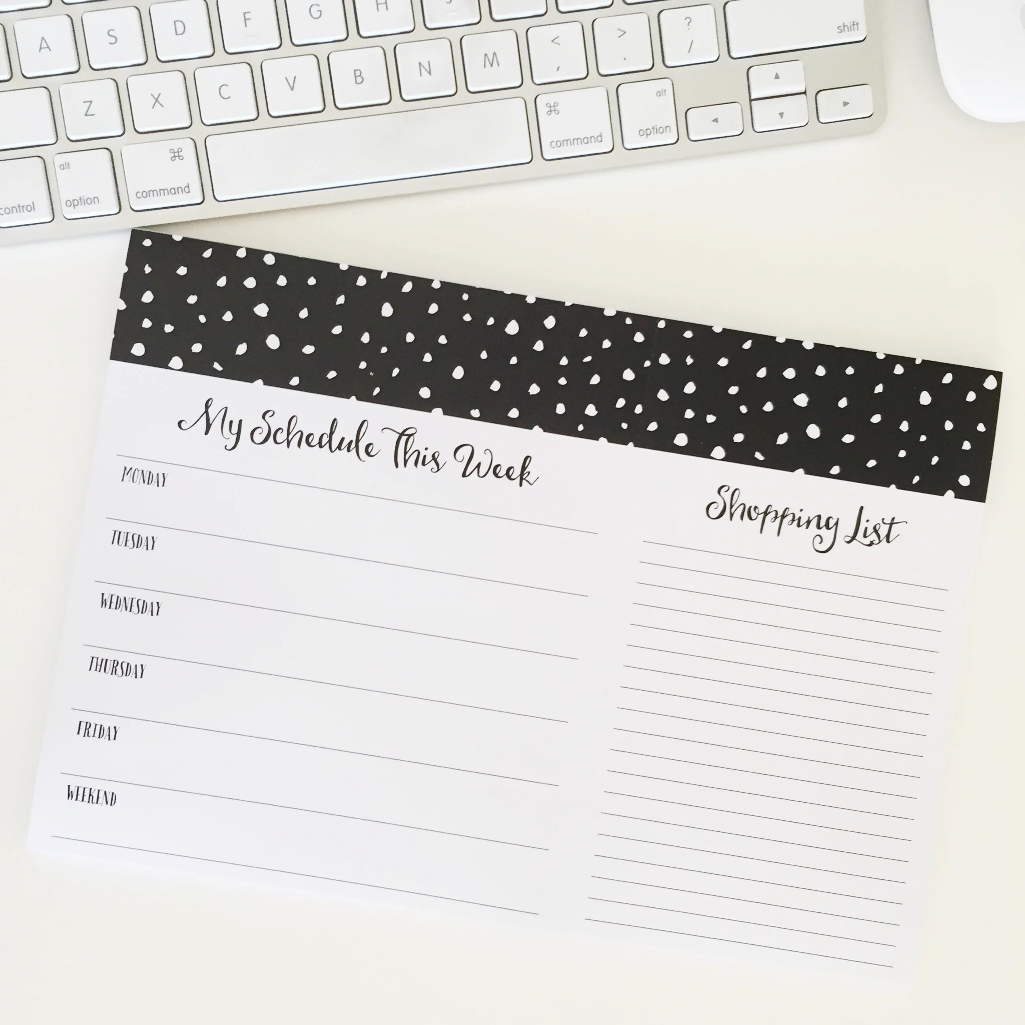 Weekly Schedule & Shopping List Notepad | V SHOP Stationery Vancouver