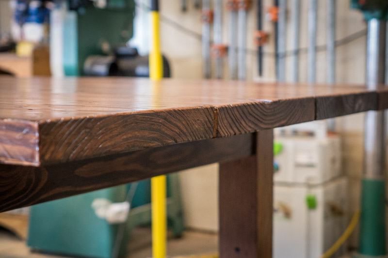 Almost ready to deliver. Just need to glue the pre-finished planks together to complete the top.