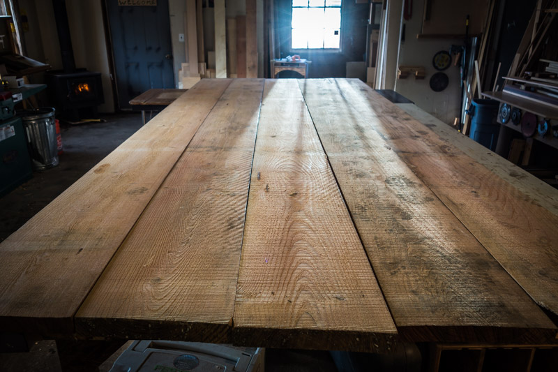 Preparing this material for initial milling. Before I can mill it to final dimensions, it will need to sit inside to 'climatize' for a month or so.
