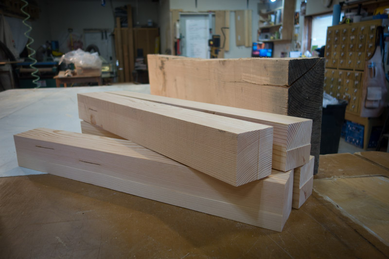 The legs came out of a salvaged 4x12 beam.