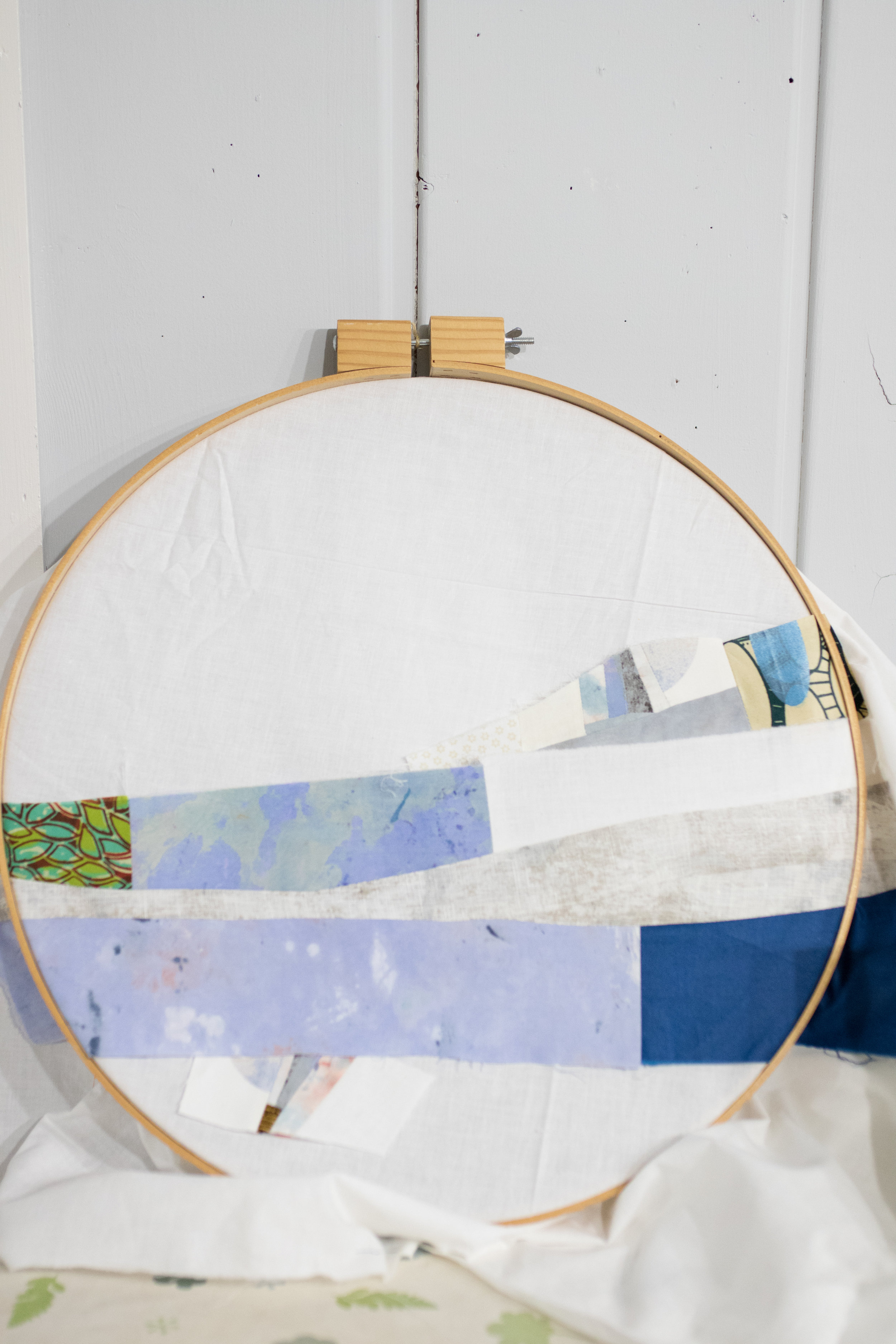 Seeing how it looks in the hoop again. 