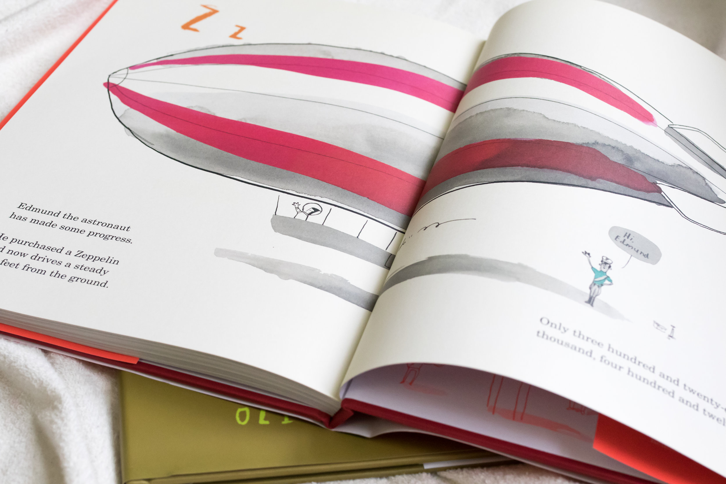 The alphabet book is less colorful than the Stuck book, so I decided to cut out some moments from it to paste over the more quiet moments from Once upon an Alphabet . 