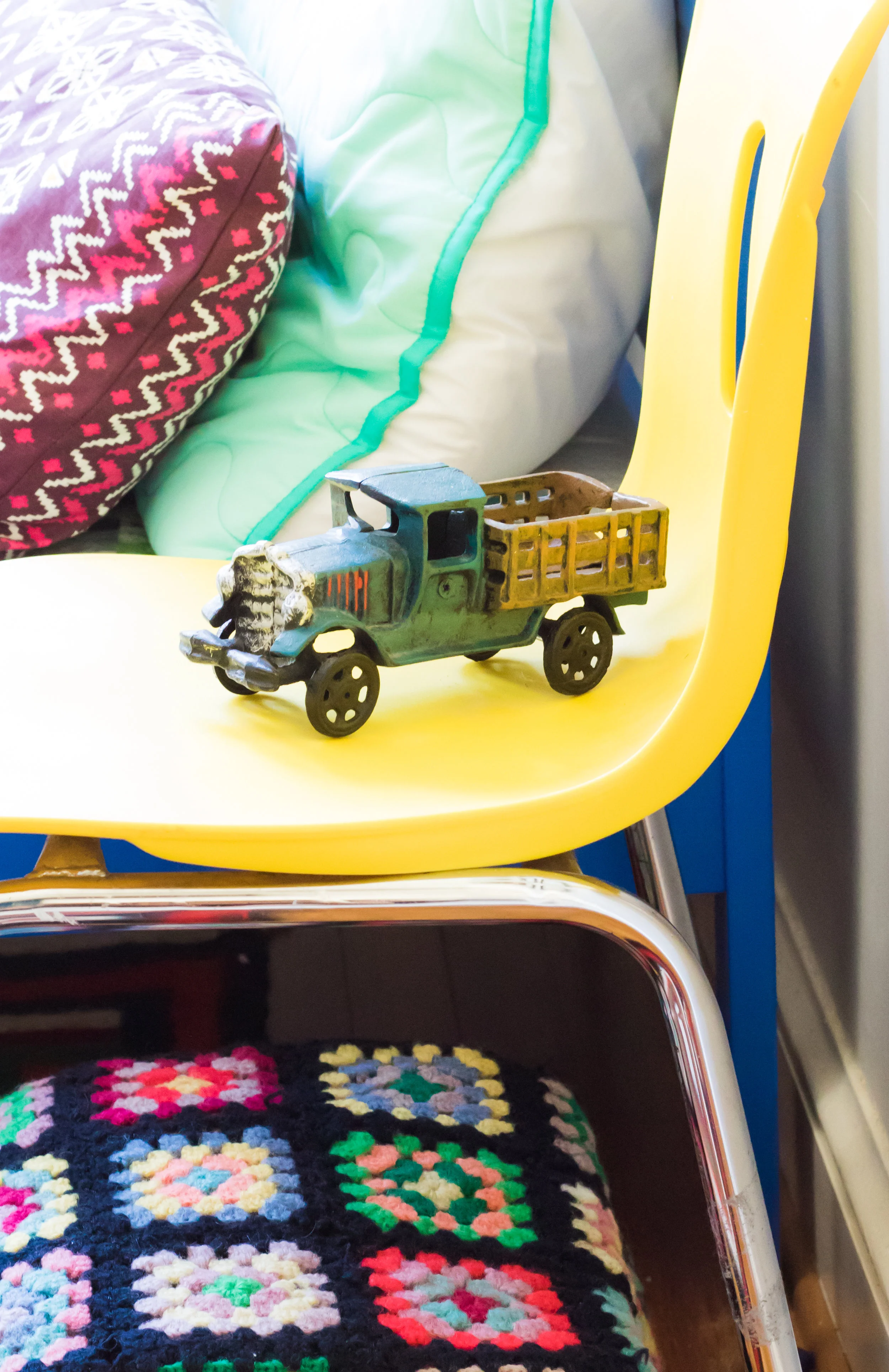 We found this truck at a thrift store but we don't know anything about it - it is really heavy - maybe three pounds? Its very solid, which makes me think its not new. 