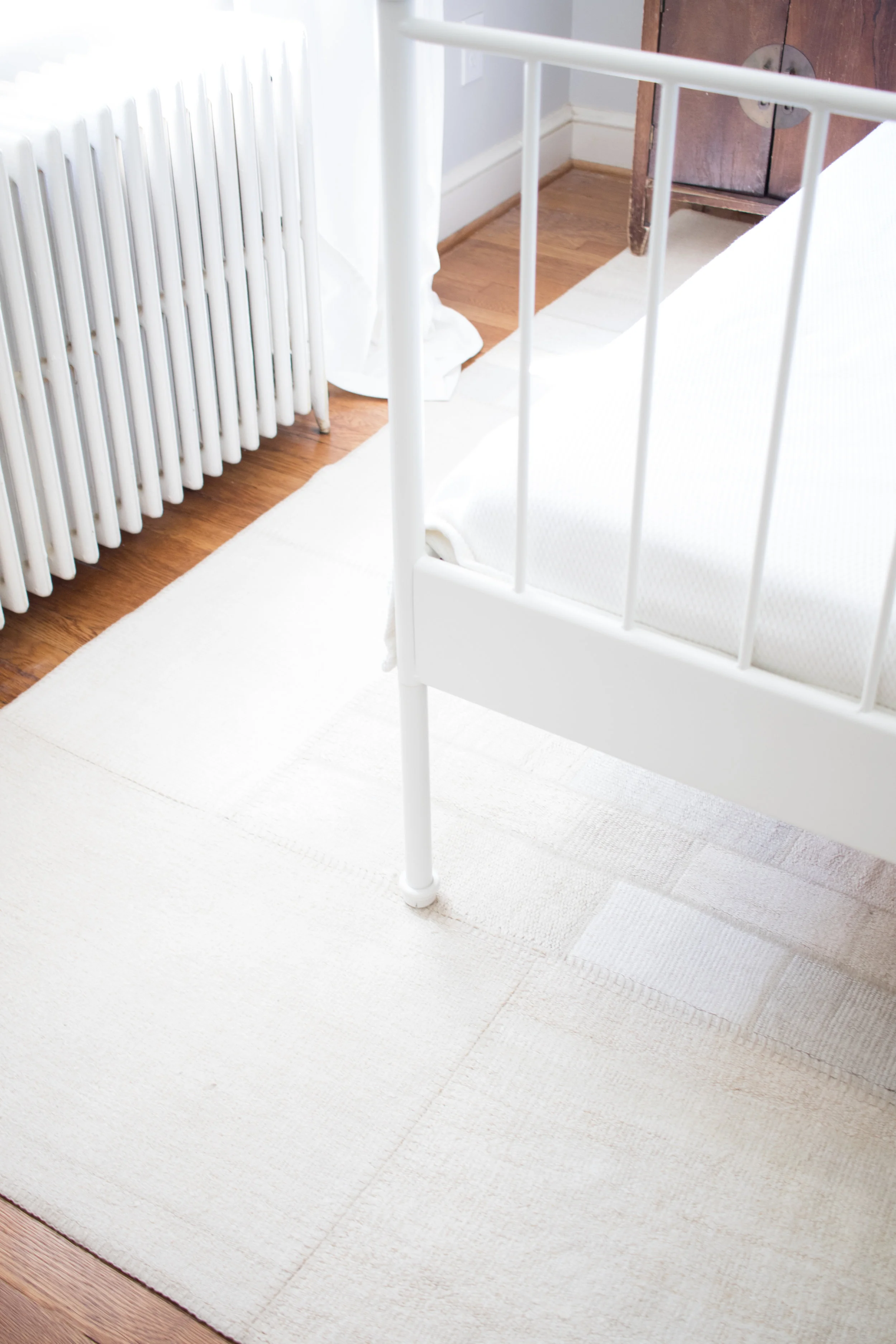 Another shot of our beautiful rug! The bed is from Ikea!