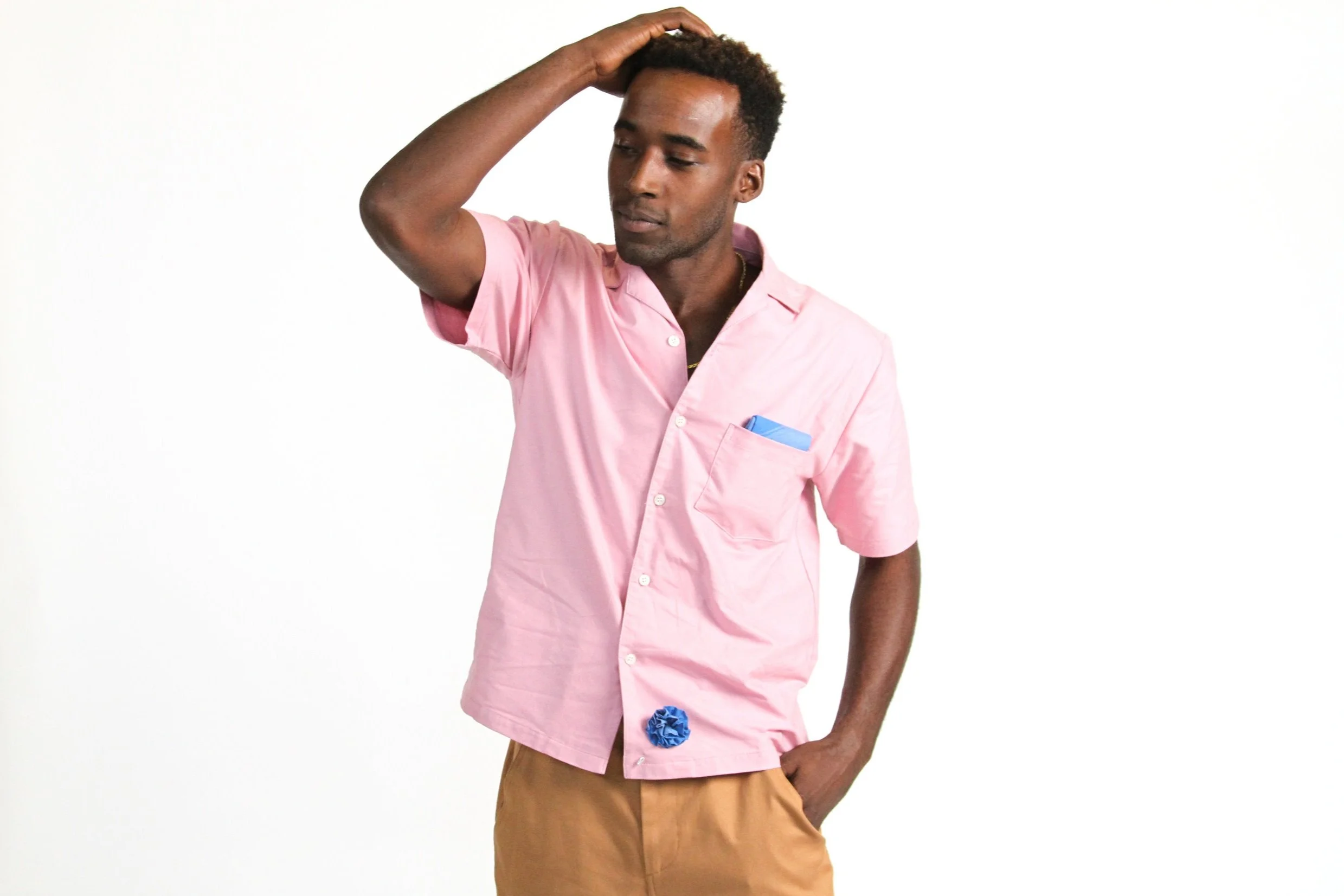 Finery's Men's Pink Cotton Oxford
