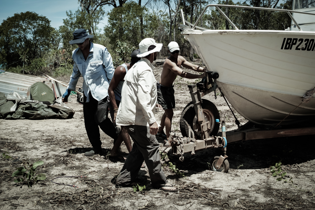 The Big Pig camera crew boat.