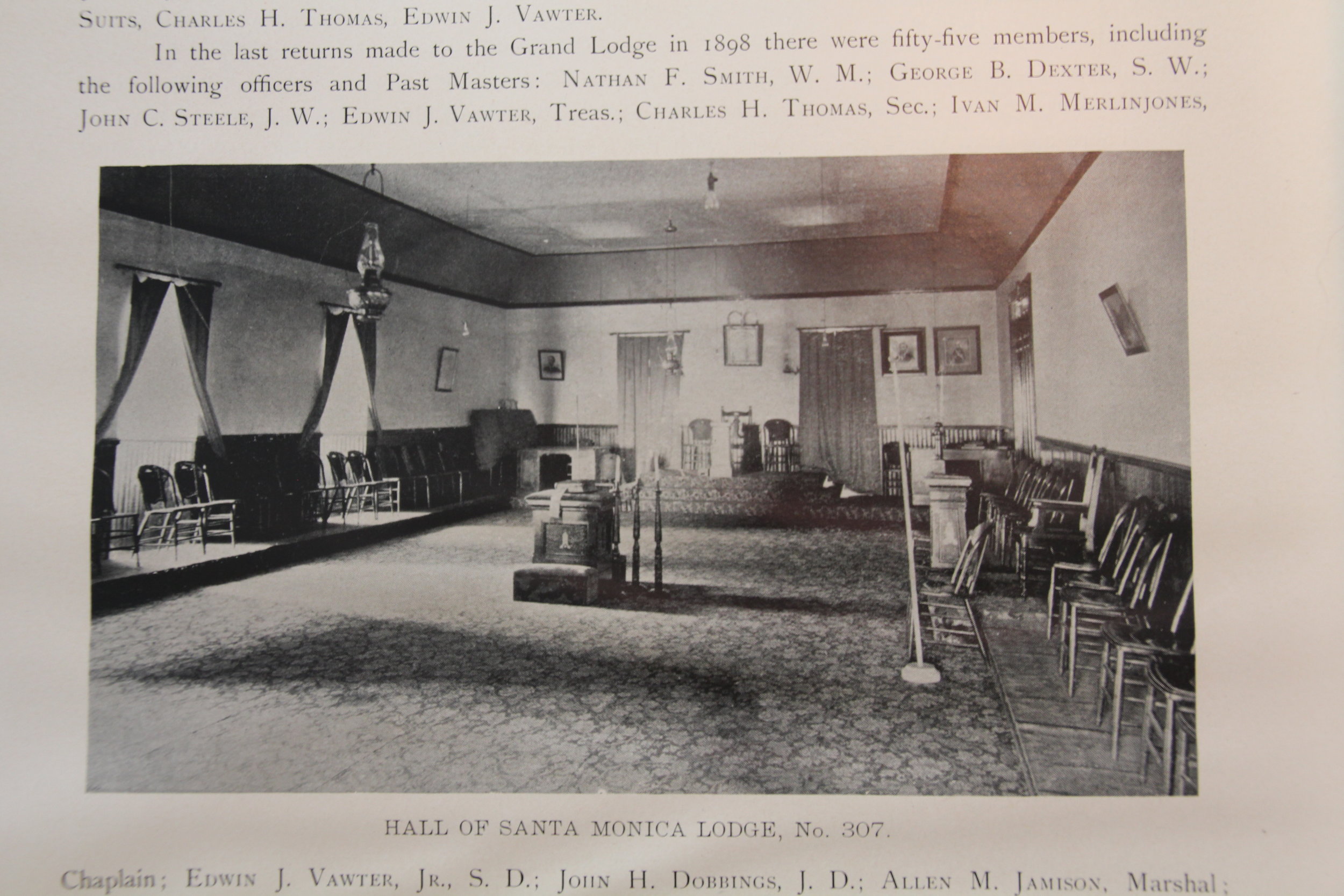 Interior of the first Masonic hall for No. 307
