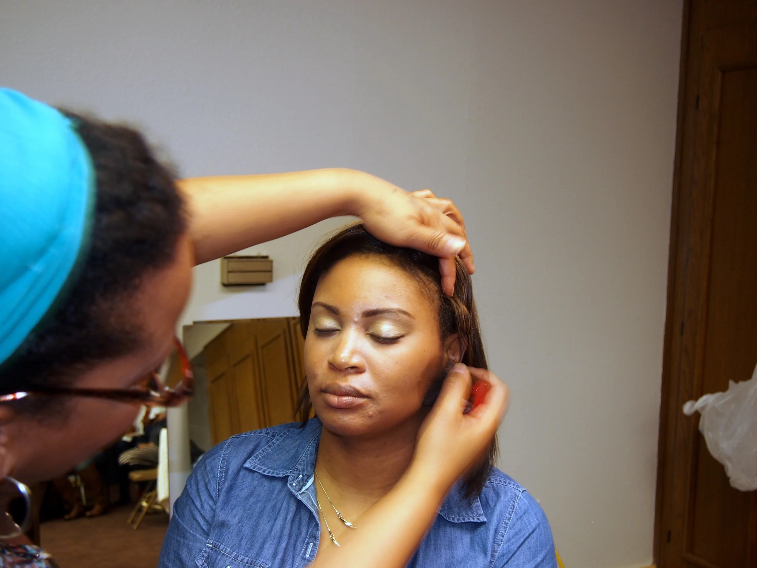 Applying the finishing touches.