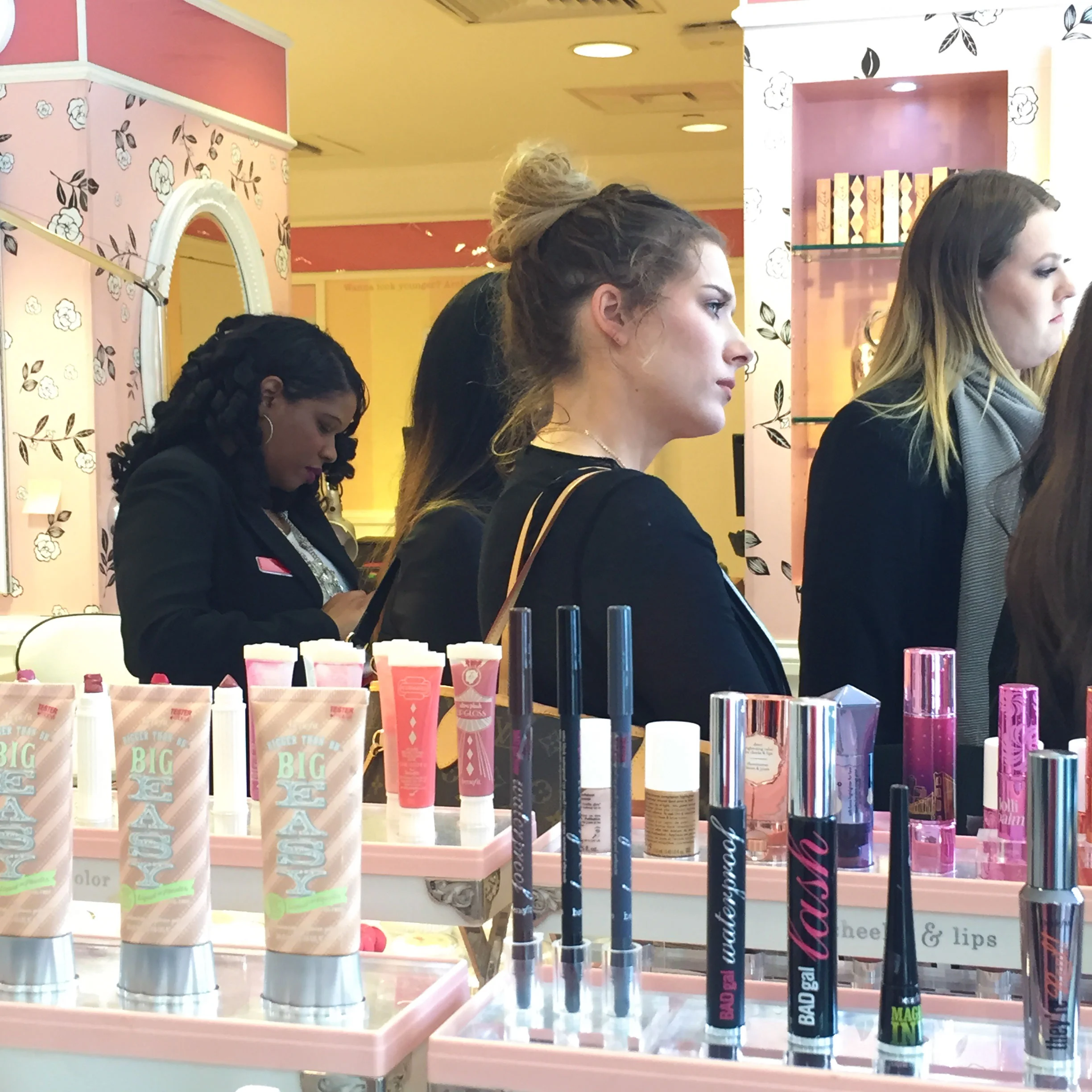 After a few meetings on campus, we headed over to Macy's for a talk with the Cosmetics Sales Manager and a tour of the beauty floor.