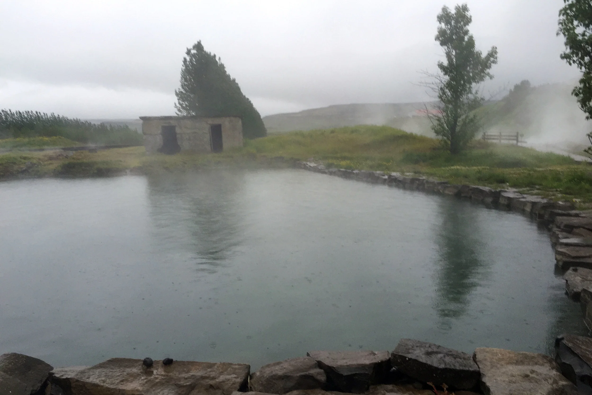The Secret Lagoon. Our goal in Iceland was to soak in hot water at least once a day. This was our first night. 