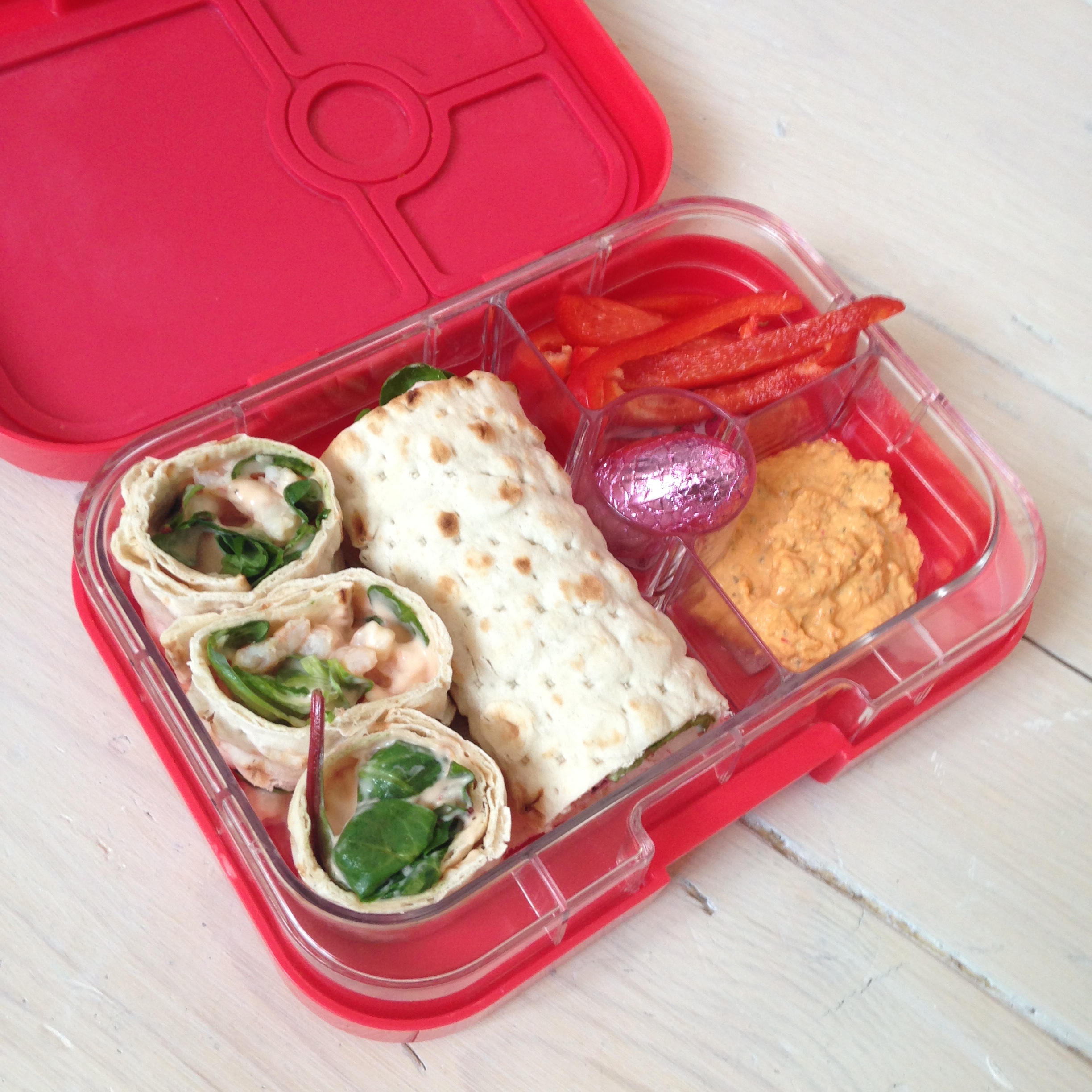 Angry Pink Yumbox Panino with wraps