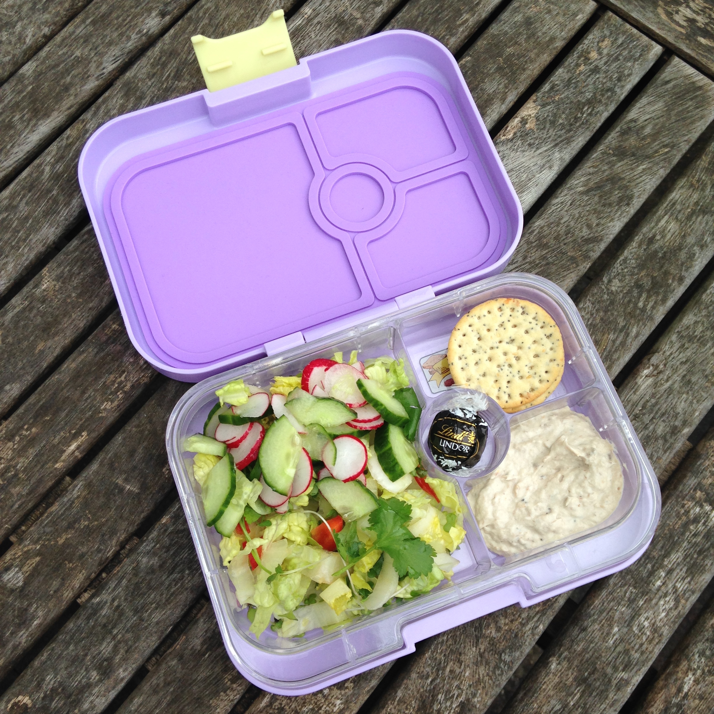 Lavande Purple Yumbox Panino with Jamie Oliver Salad
