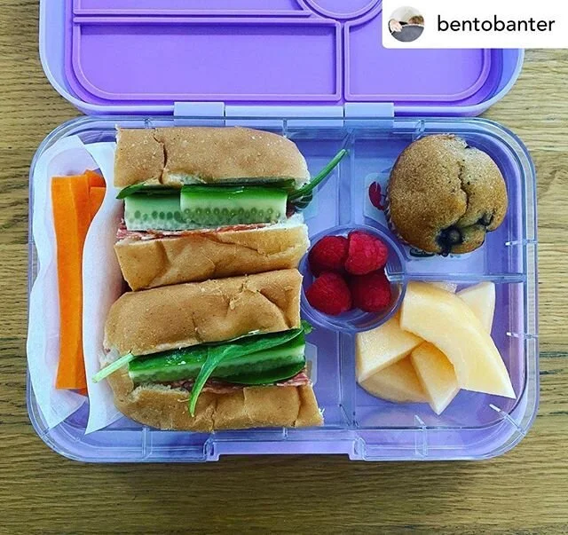 It’s back to school - what did you pack? Photo credit • @bentobanter First day of the week and already I want a refund... miss 12yo is off to school today
.
.
Carrot, salami/cucumber/spinach roll, blueberry muffin, candy melon, raspberries
.
.
#yumbox @yumboxlunch #yum #yummy #food #aussiekids #momlife #lunch #lunchbox #lunchtime #lunchideas #snacks #healthyfood #kids #kidslunch #zerowaste #teuko #packedlunch #monday #june #term2 #tween #school #schooldays #sandwich #highschool #muffin #salami #melon #raspberries#snacks