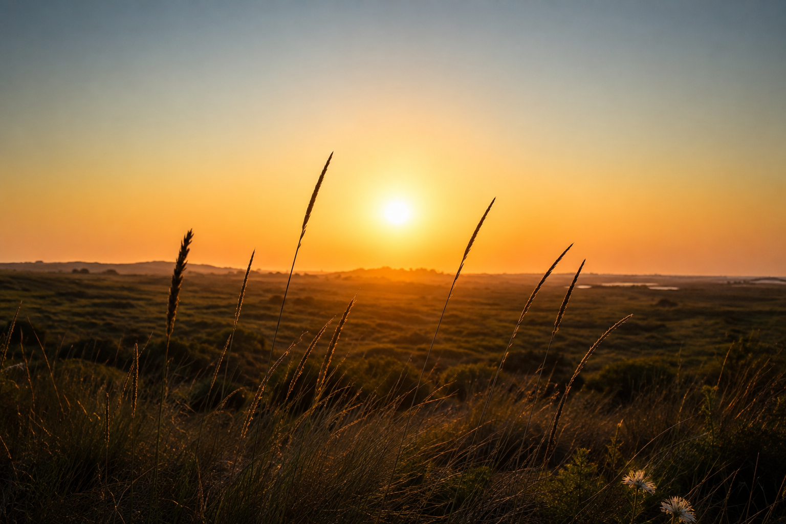 Paisaje al atardecer en la naturaleza, entorno para los retiros de mindfulness y meditación de SUKHA