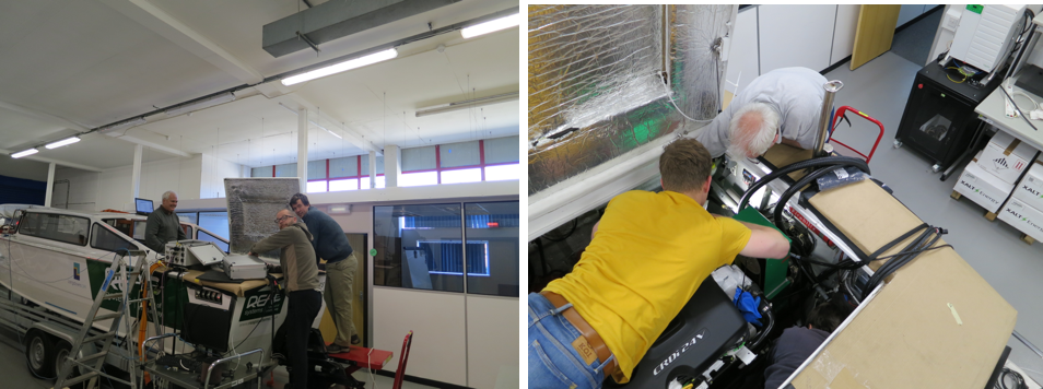 A glimpse behind the scenes - meet our glamourous team of engineers working out the final few complications!