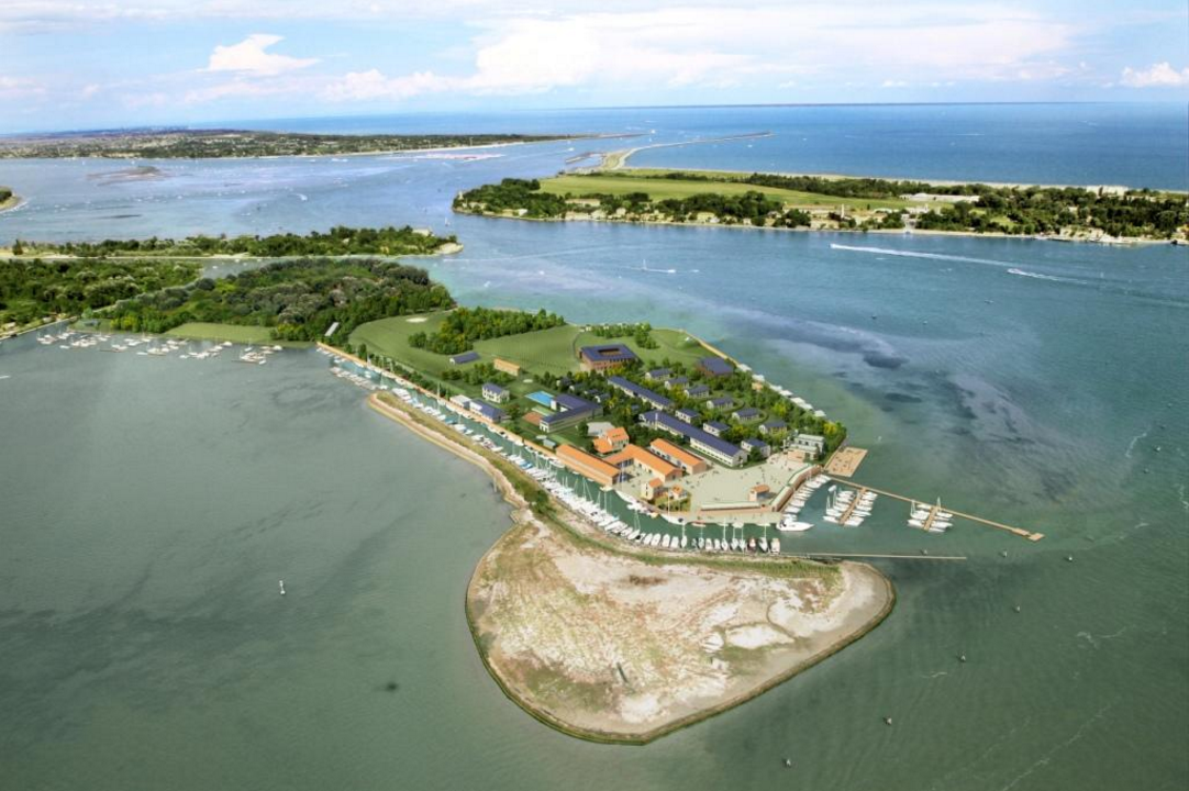 Certosa Island. Our taxi boat will provide transport between the island and nearby Venice, which can be seen in the background on the left.