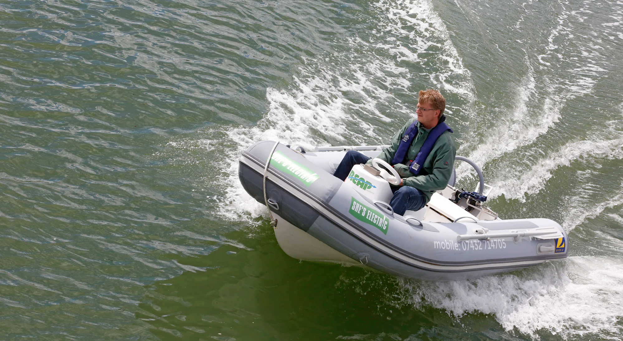 See the REAPsystems fully electric powered RIB at Chilworth Sustainability Fair
