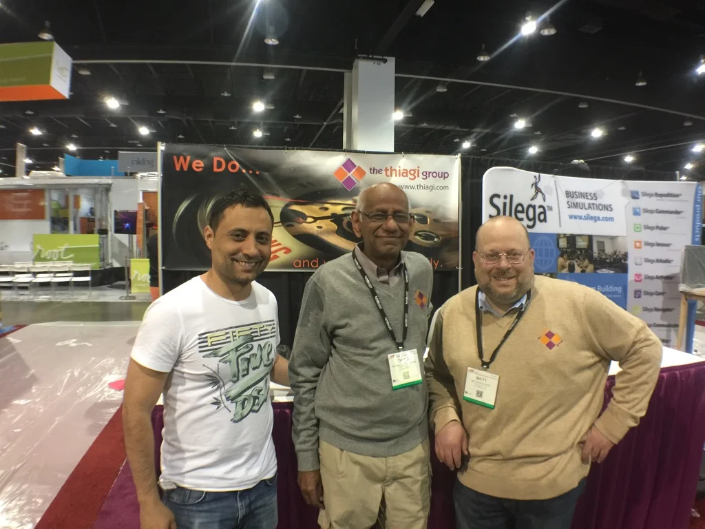 Gregor with both of us in front of both our booths.