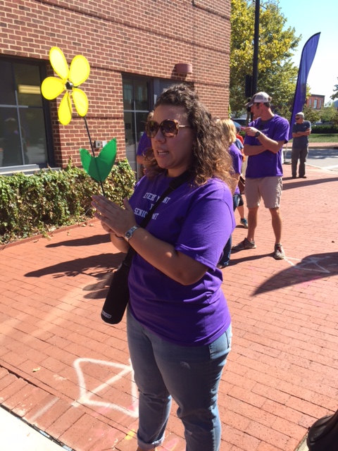 Dr. Vado inspects her spinning flower...