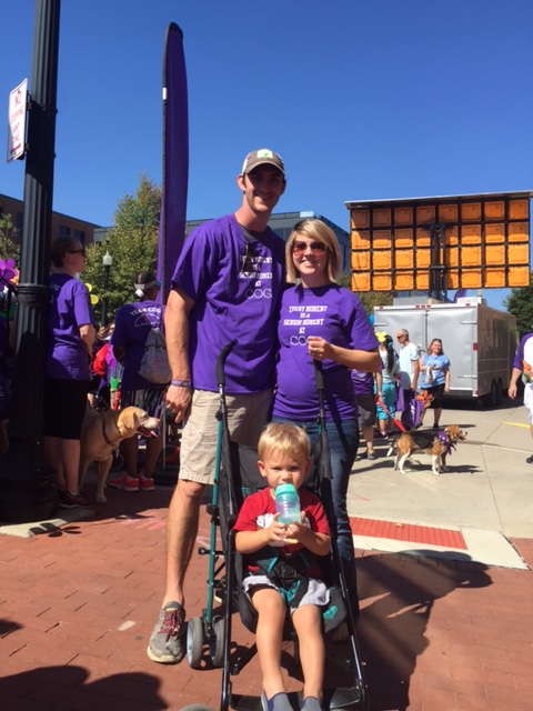 Strollers permitted! Caryn and her family came out for the walk too.