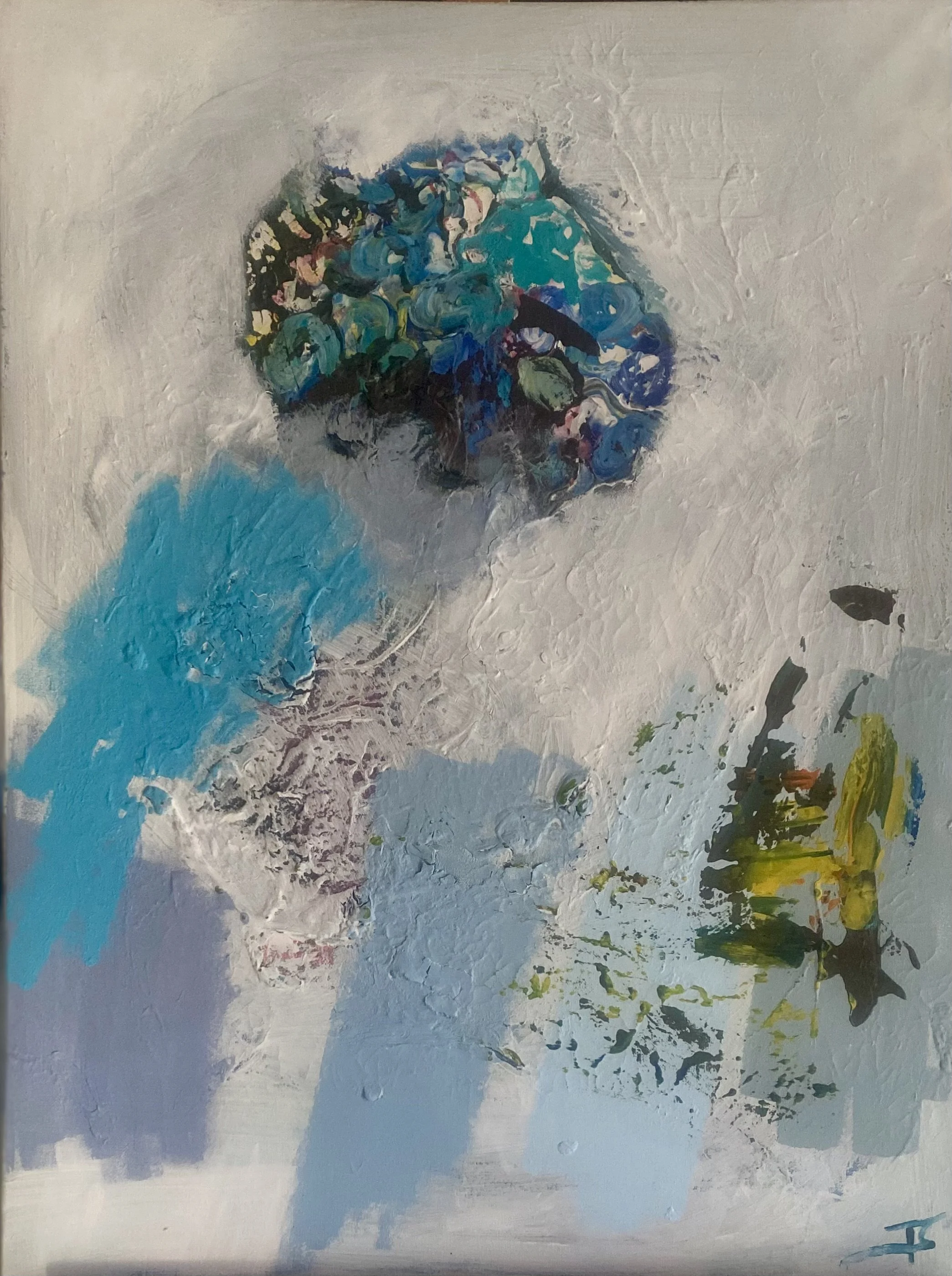 Femme et oiseaux, technique mixte, 2025 ; 70x50cm.jpg