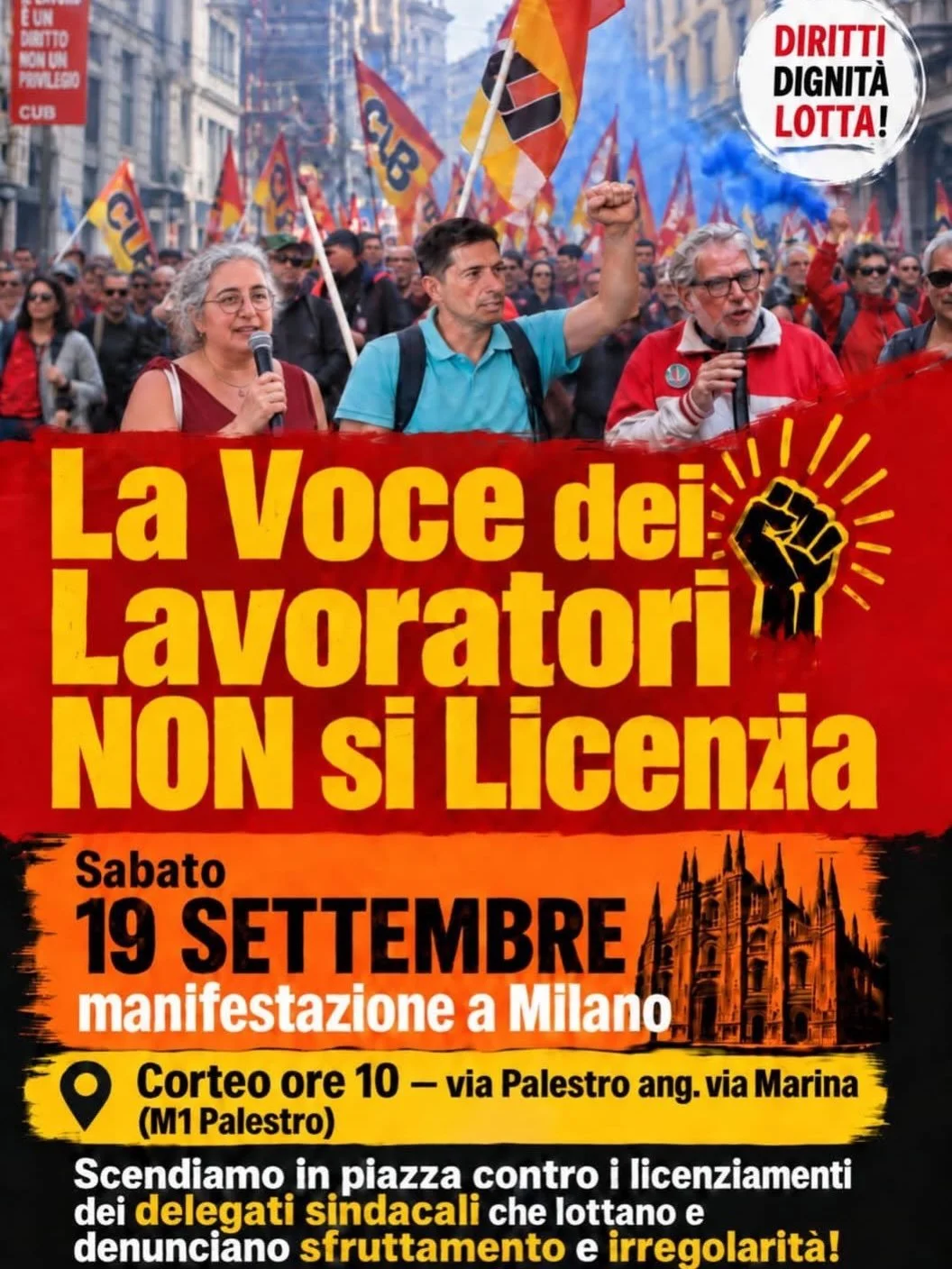 Sabato 19 settembre molt* di noi saranno a Roma per la manifestazione nazionale per lo Spin Time, ma chi non scende per favore punti la sveglia e venga alle h. 10 al corteo contro i licenziamenti politici, a partire da quello di Margherita Napoletano