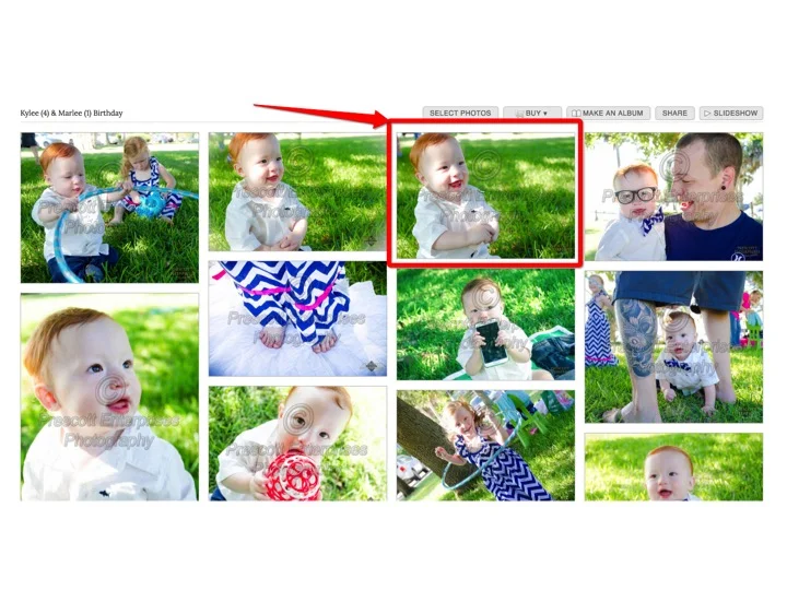 4. Browse through your memories, and click on a picture you would like to purchase: