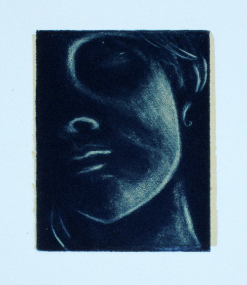 Mezzotint, Blue Portrait