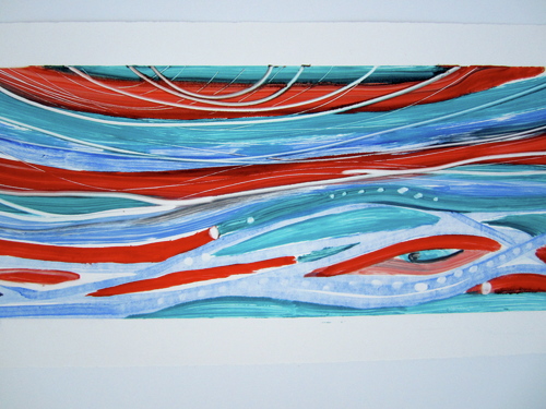 Blue and Flame Red Swoop