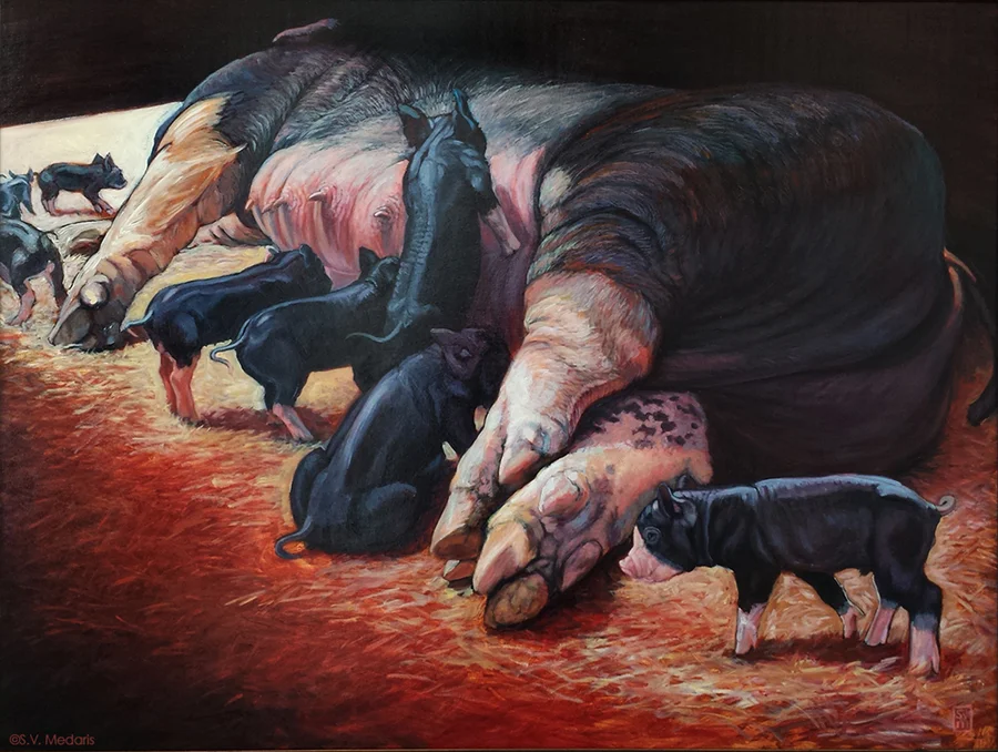 Quality Production oil on panel 38 x 48 $3,500