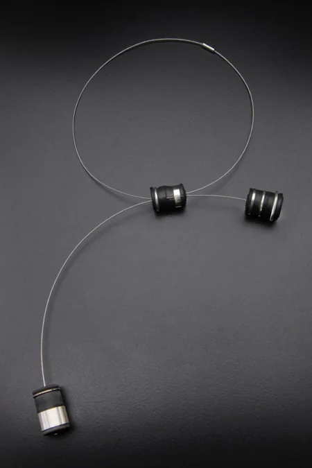 Rain Barrel Necklace $250 inner tube, silver