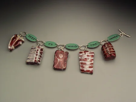 Meat Charm Bracelet enamel
