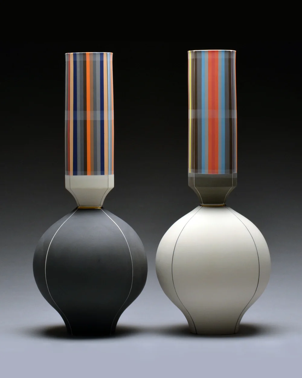 Left Vase SOLD Right Vase SOLD porcelain 19 x 8 x 8