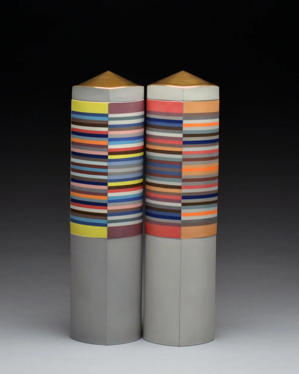 Columns pictured left SOLD, pictured right SOLD porcelain 17.5 x 4.5 x 4.5