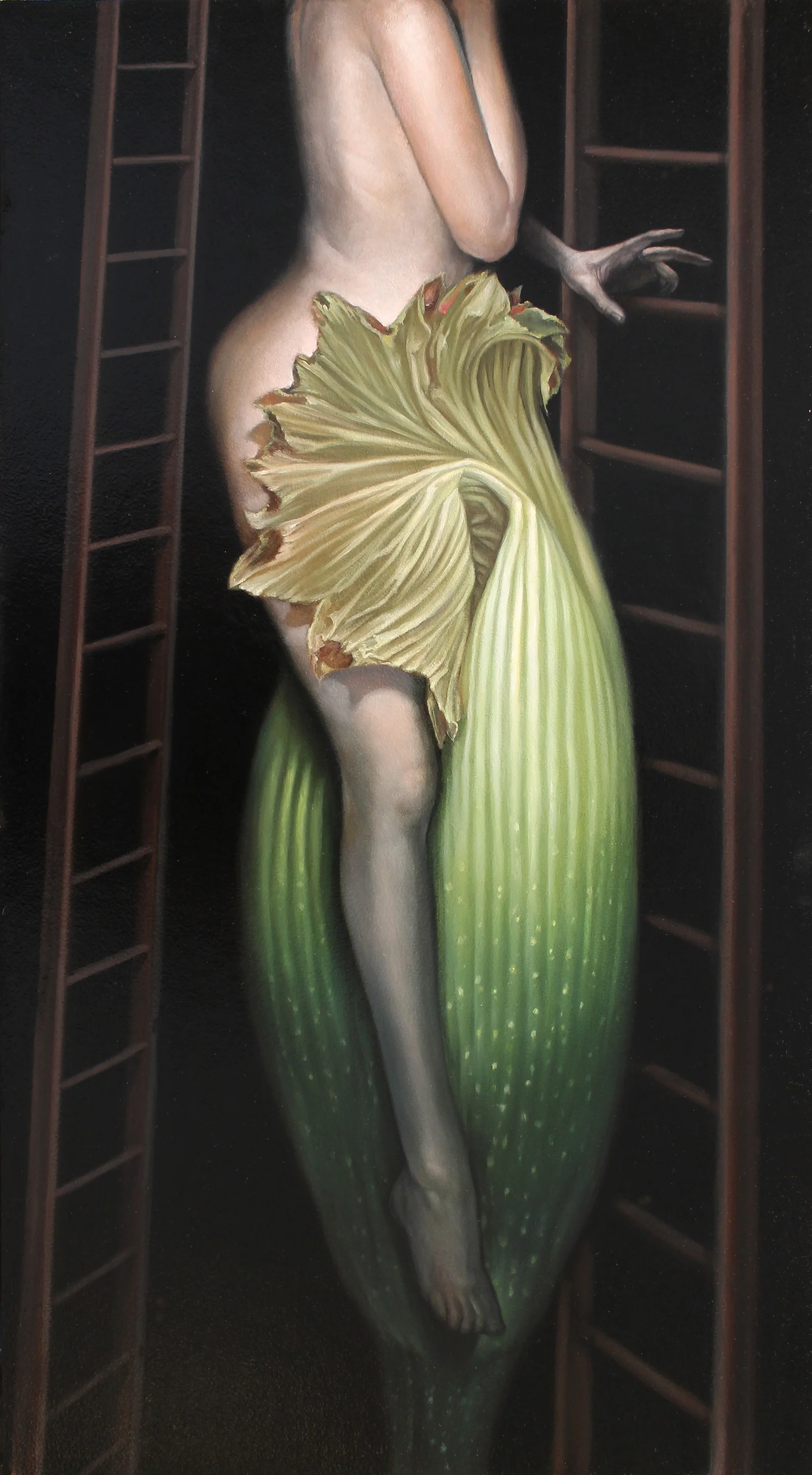 Ladder to Nowhere $2,400 oil on panel 21 x 13