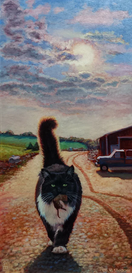 Morning Hunt oil on panel 31 x 19 SOLD