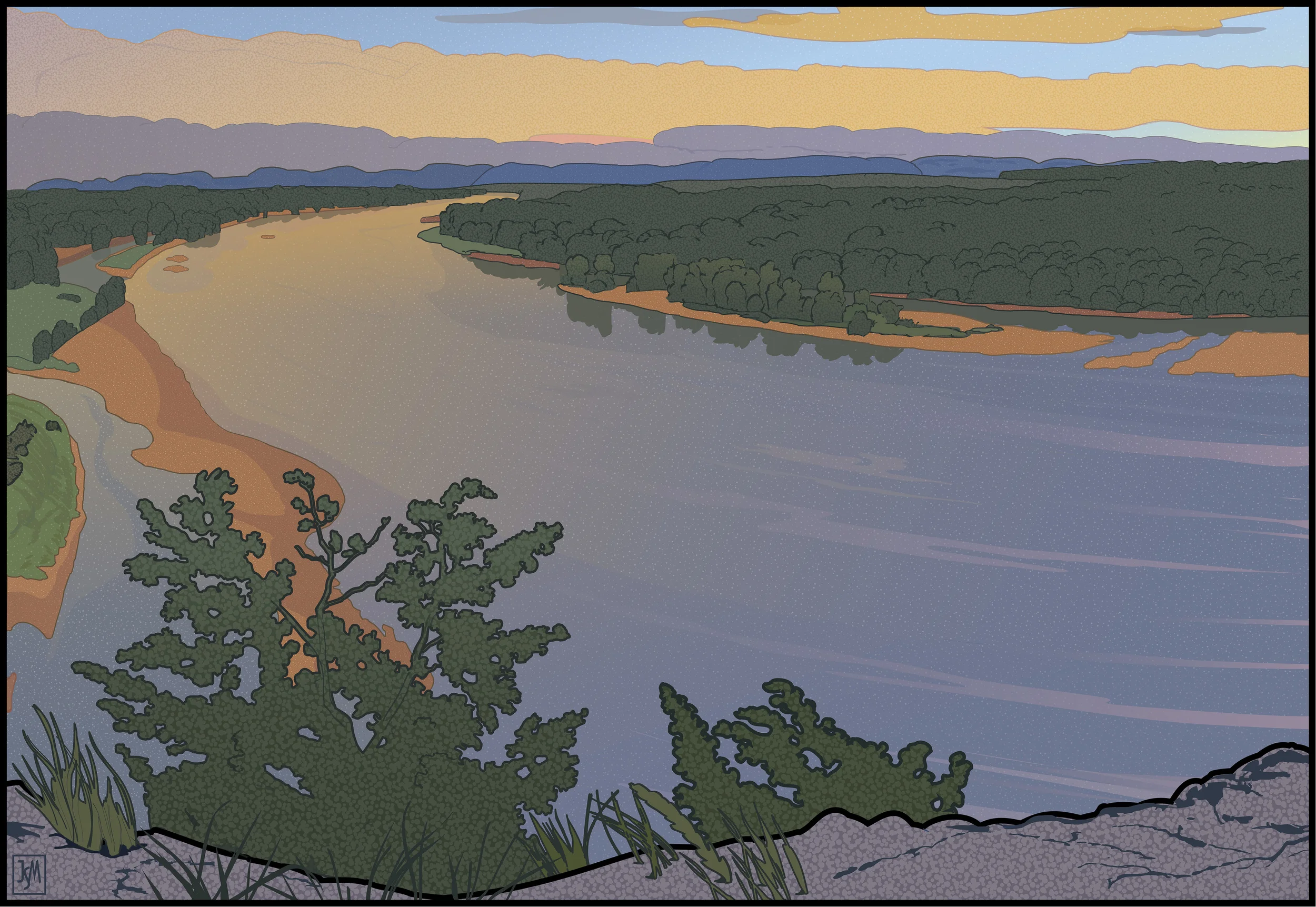 Up River from Ferry Bluff digital print - 32 x 41