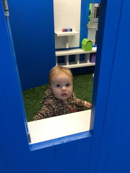 Lucy at in "The Blue Little Red Barn" 