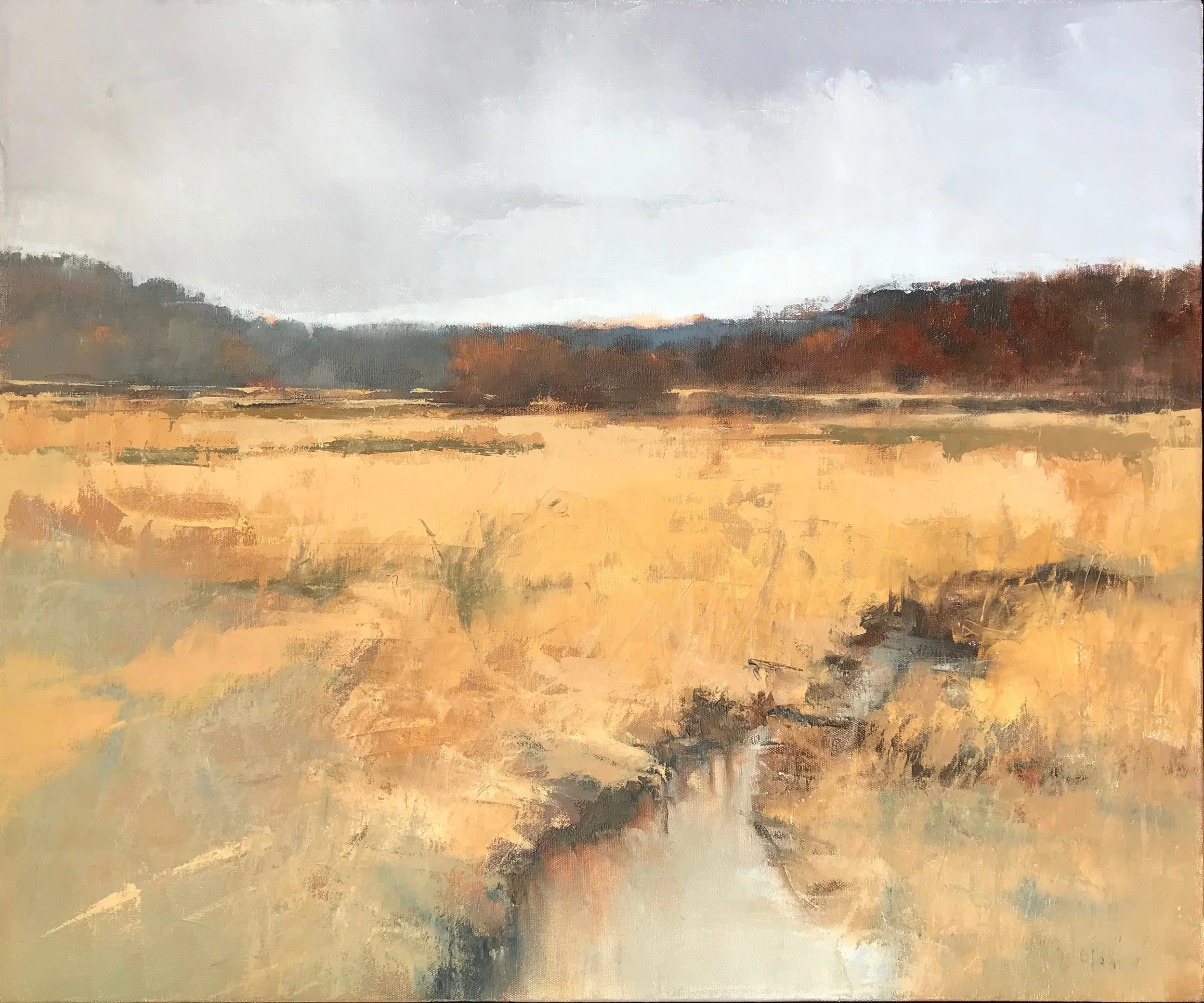 I rose from marsh mud , oil on canvas
