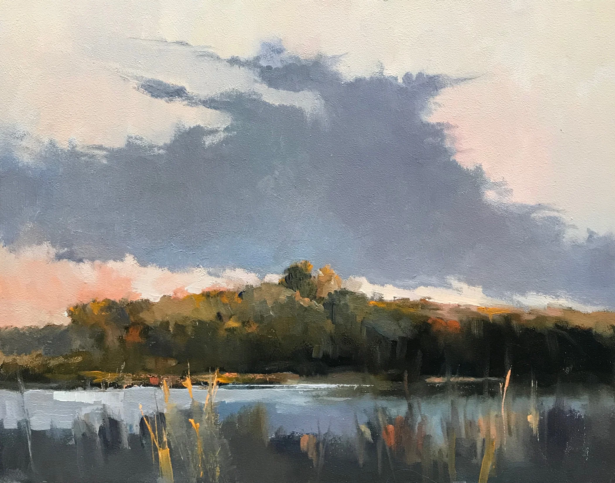 Oh late fall marsh , oil on panel