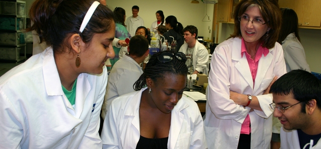 Students in a research lab.