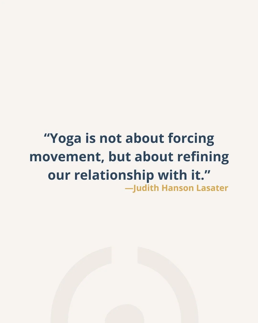 &quot;Yoga is not about forcing movement, but about refining our relationship with it.&quot; &mdash;JHL⁠
⁠
Each asana is an invitation to listen rather than push, to notice rather than fix.⁠
⁠
How can you shift today from efforting to relating?⁠
⁠
#R