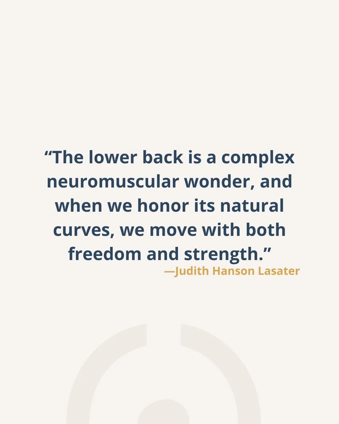 &quot;The lower back is a complex neuromuscular wonder, and when we honor its natural curves, we move with both freedom and strength.&quot; -JHL⁠
⁠
The spine is at the core of the body as well as being the basic structure through which we practice as
