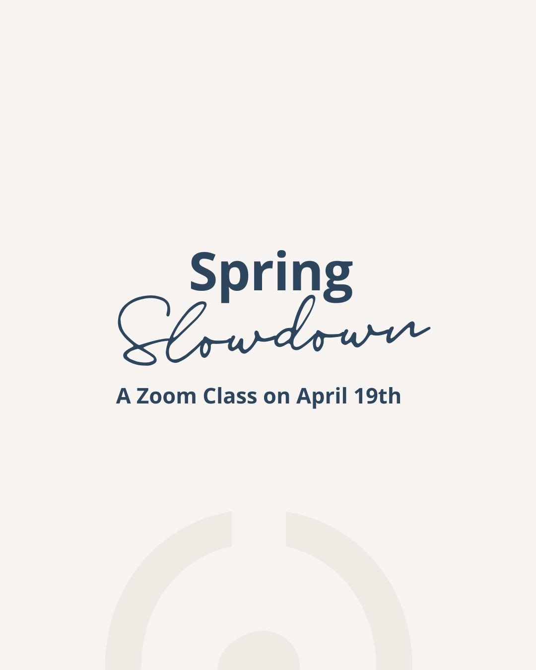 🌷 Spring Slowdown: An Online Restorative Yoga Workshop with me &amp; Lizzie Lasater 🌷⁠
⁠
Sunday, April 19, 2026⁠
1:00&ndash;3:30 pm EST⁠
on Zoom⁠
⁠
As spring begins, too often our pace of life becomes more hectic. The rest that we enjoyed during ou