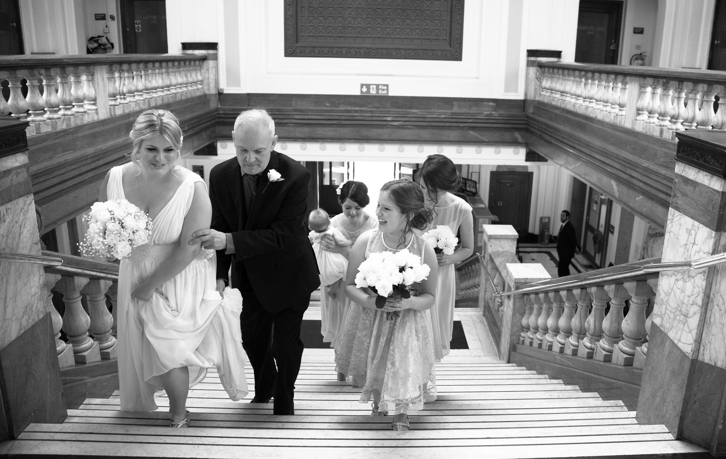 islington-town-hall-bride-staircase-bridesmaids-1