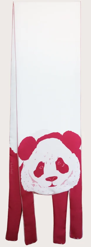 Large Panda Red - AW15 Animal Long Scarves - Cleo Ferin Mercury.jpg