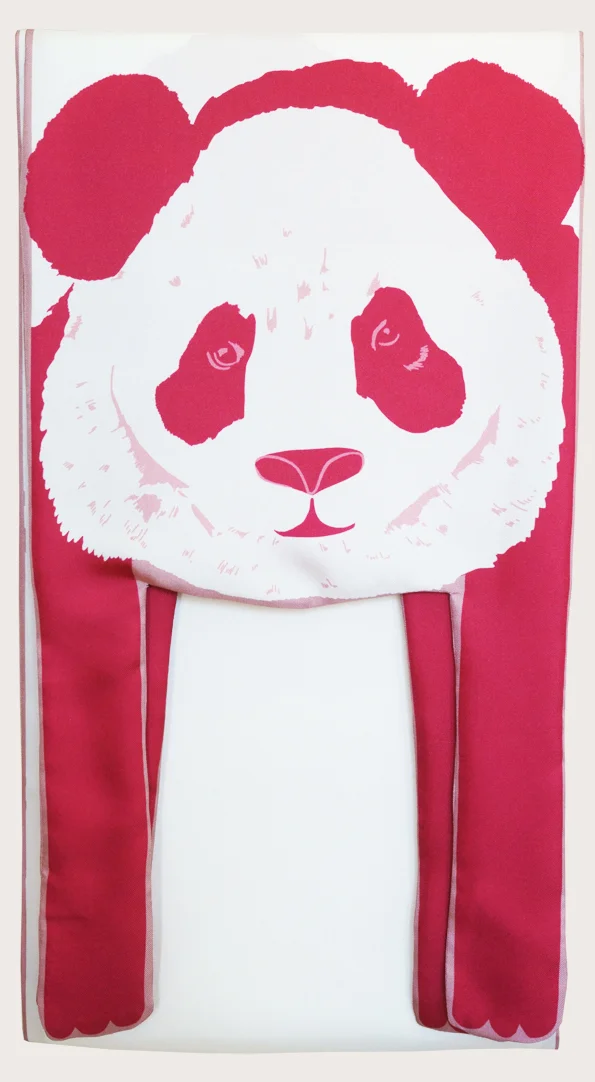 Large Panda Red (folded) - AW15 Animal Long Scarves - Cleo Ferin Mercury.jpg