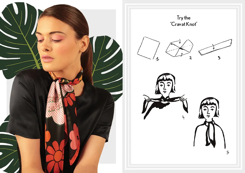 How to tie the cravat knot - designer silk scarves