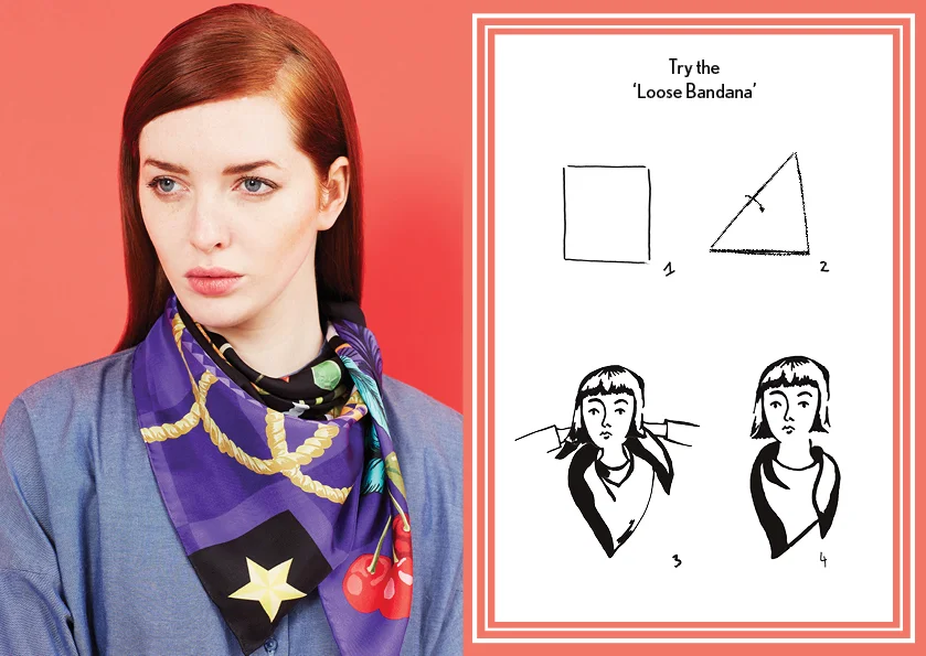 How to tie the loose bandana knot - designer silk scarves